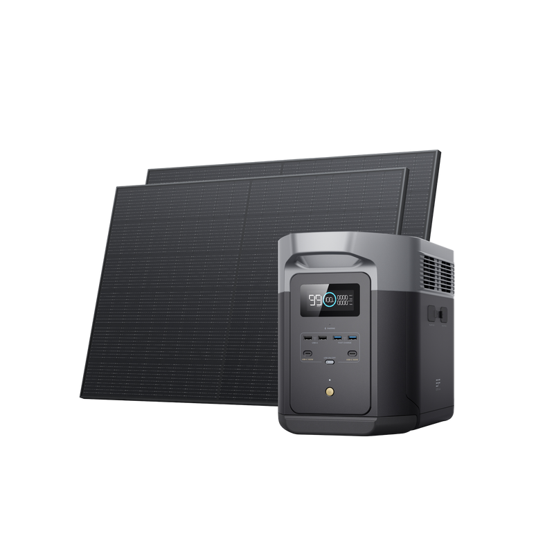 Load image into Gallery viewer, EcoFlow DELTA 2 Max Solar Generator (2×400W Rigid Solar Panels)