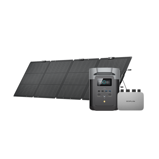 DELTA 2 960 + PowerStream 800W + 220/400W Portable Solar Panel