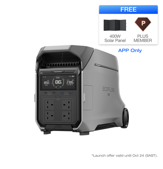 EcoFlow DELTA Pro 3 Portable Power Station with FREE 400W Portable Solar Panel (App Only)