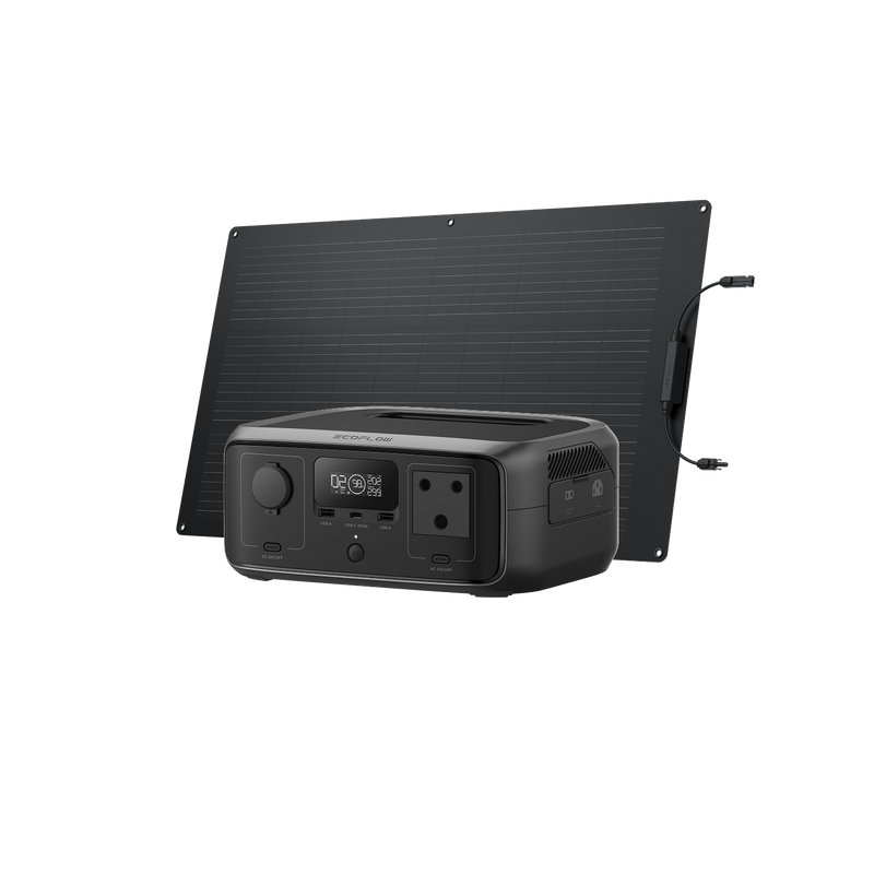 Load image into Gallery viewer, EcoFlow RIVER 3 Solar Generator (100W Flexible Solar Panel)