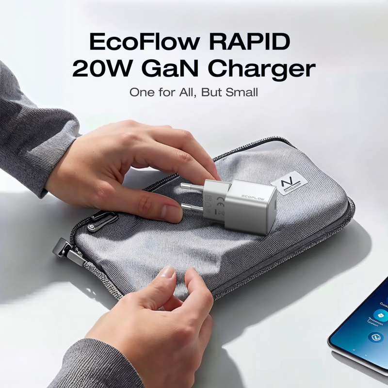 Load image into Gallery viewer, EcoFlow RAPID 20W/65W GaN Charger with 60W Cable
