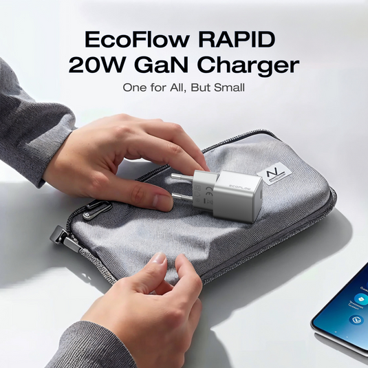 EcoFlow RAPID 20W/65W GaN Charger with 60W Cable