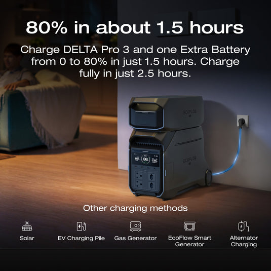 EcoFlow DELTA Pro 3 Portable Power Station + Extra Battery