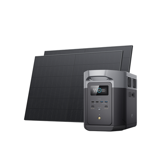 EcoFlow DELTA 2 Max Solar Generator (2×400W Rigid Solar Panels)