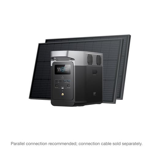 EcoFlow DELTA 2 Solar Generator (2×100W Rigid Solar Panels)