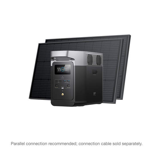 EcoFlow DELTA 2 Solar Generator (2×100W Rigid Solar Panels)