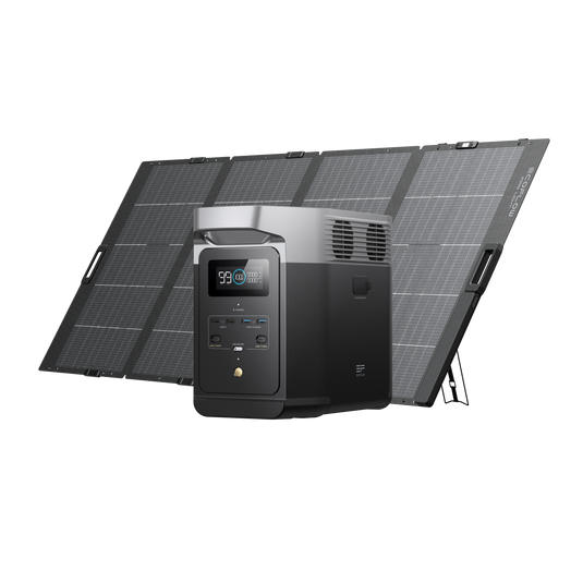 EcoFlow DELTA 2 Solar Generator (400W Lightweight Solar Panel)