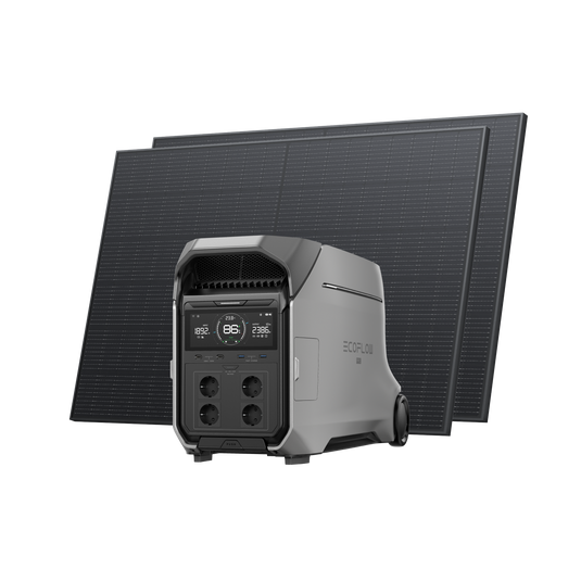 EcoFlow DELTA Pro 3 Solar Generator (2×400W Rigid Solar Panels)