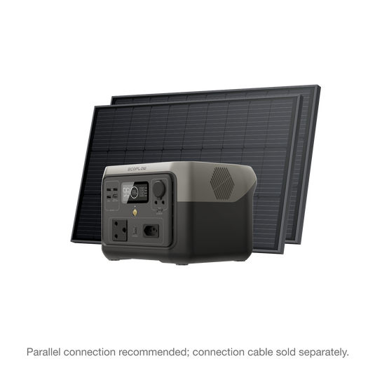 EcoFlow RIVER 2 Max Solar Generator (2×100W Rigid Solar Panels)