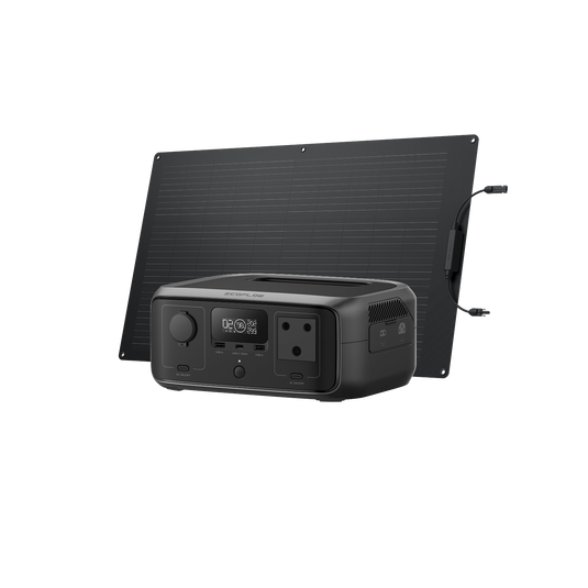 EcoFlow RIVER 3 Solar Generator (100W Flexible Solar Panel)